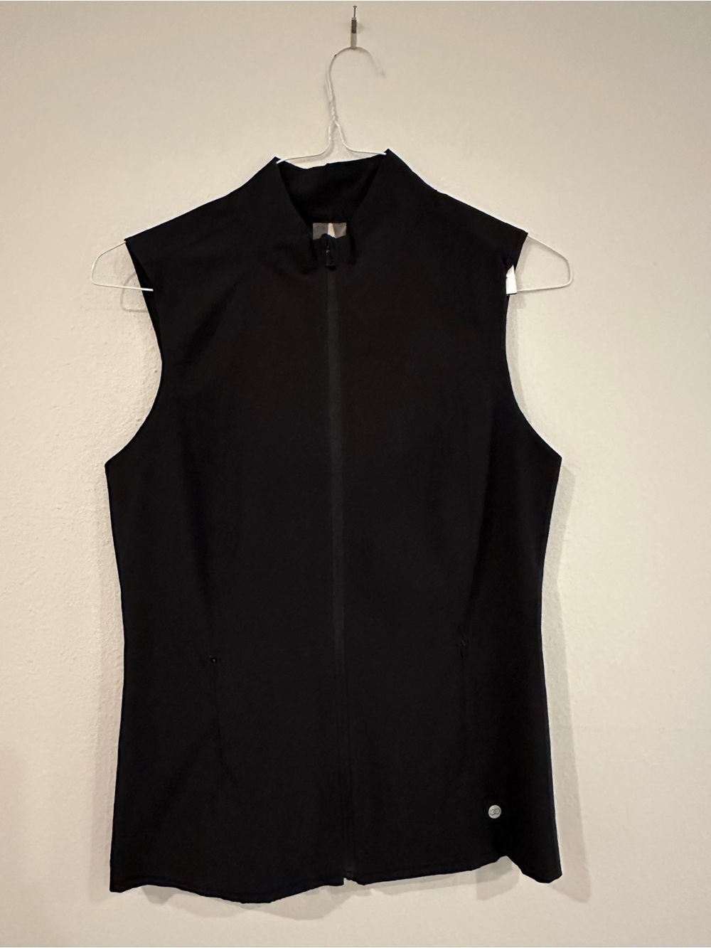 Calia Black Sleeveless Zip-Front Women's Running Vest